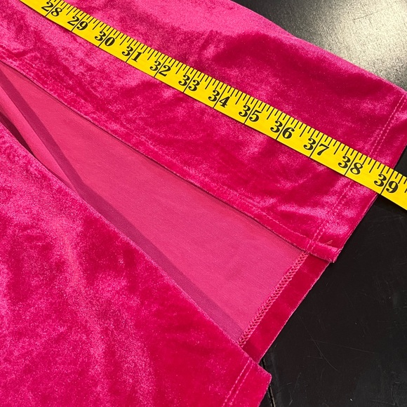 NWT Eloquii Velvet Pink Gathered Waist Front Slit Barbiecore Maxi Skirt size 14 - Picture 11 of 13